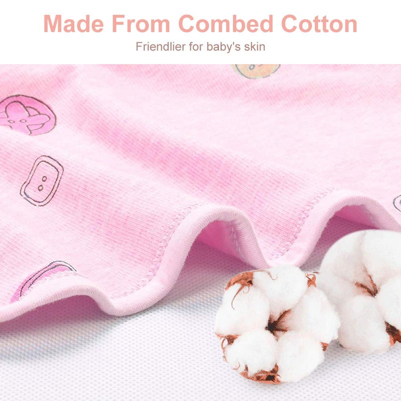Knirose Premium Soft Cotton Baby Swaddle Blankets, Baby Blanket Wrap for Newborn Baby Boys Girls, Skin Friendly Wearable Swaddling Sleep Sack Calms Startle Reflex (Button, Peachpink, 0-3 Months + 3-6 Months) - Image 5