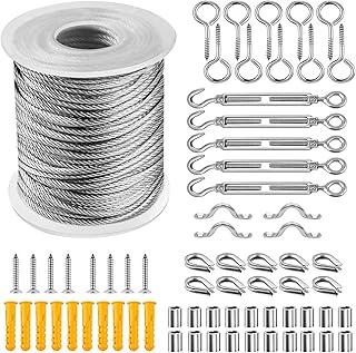HT H&T String Light Hanging Kit, Outdoor Lights Hanging Kit, Globe String Lights Suspension Kit with 164ft Coated  - Image 1