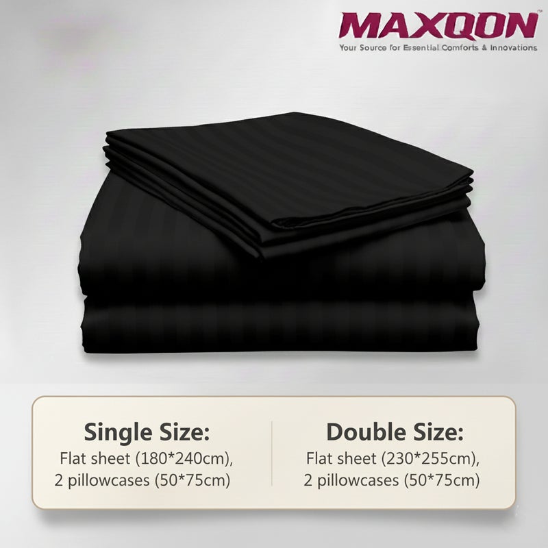 ماكسكون طقم ملاية سرير مايكروفايبر فاخر مكوّن من 3 قطع – ملاية مسطحة مقاس (180×240 سم) مع 2 كيس وسادة (50×75 سم) – ناعم جداً، قابل للتنفس، ومقاوم للتجاعيد – مناسب لأسرة السنجل والتوين – مثالي للاستخدام المنزلي والفندقي - Image 3