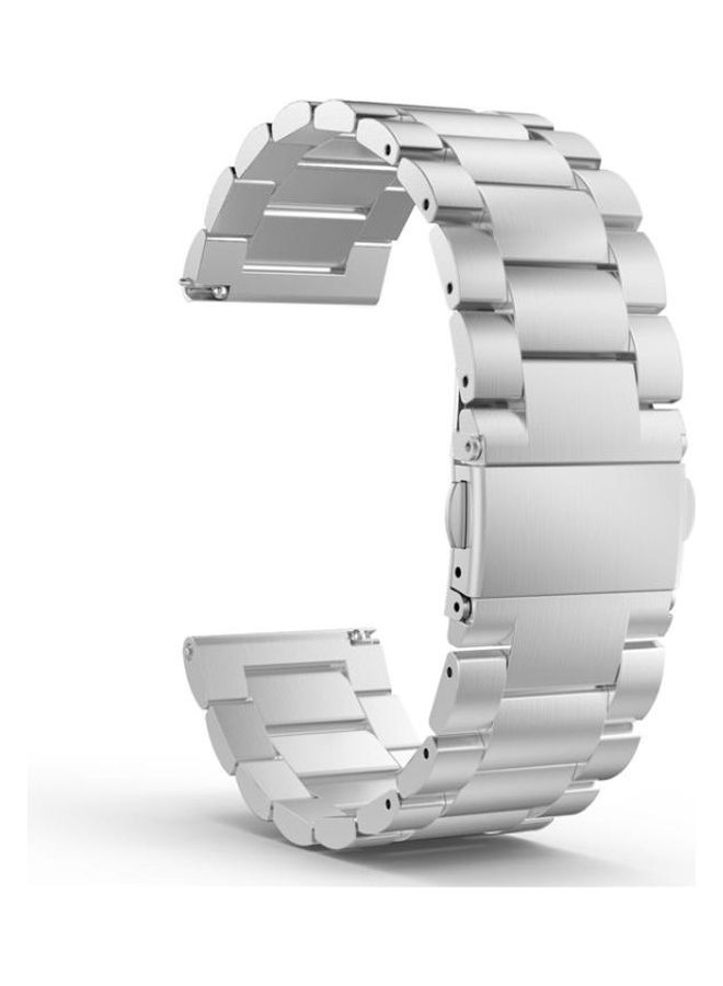 NIBEMINENT Three Flat Buckle Replacement Watchband For Samsung Galaxy Watch Active 2 Silver - Image 1