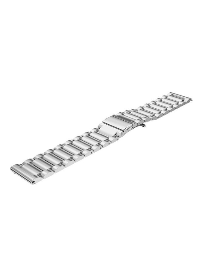 NIBEMINENT Three Flat Buckle Replacement Watchband For Samsung Galaxy Watch Active 2 Silver - Image 2