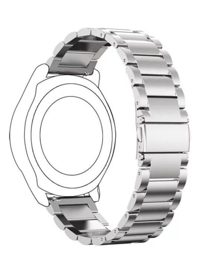 NIBEMINENT Three Flat Buckle Replacement Watchband For Samsung Galaxy Watch Active 2 Silver - Image 4