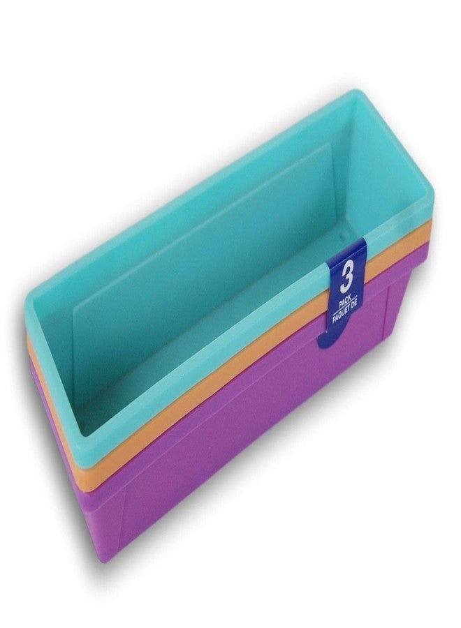 Teaching Tree Pencil Trays Colorful Plastic Storage Baskets Mini Bins - Set of 3 - Colors Vary - Image 3