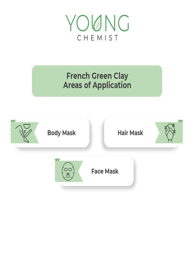 Young Chemist's French Green Clay Unclog pores, reduces acne Good for skin and hair (500g) - Image 3