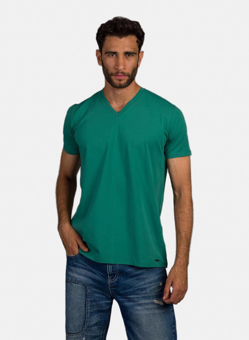 Stache Curved Back V-Neck T- Shirt - Image 1