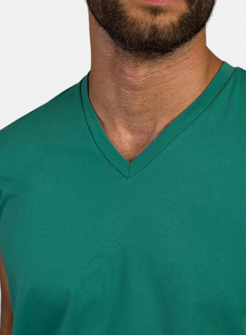 Stache Curved Back V-Neck T- Shirt - Image 2