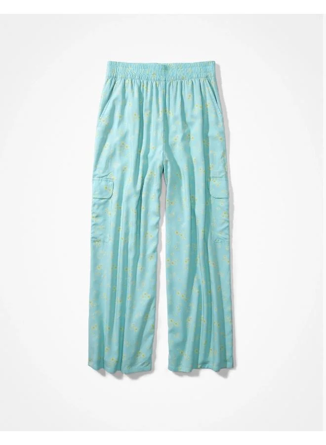 American Eagle AE Super High-Waisted Cargo Wide-Leg Pant