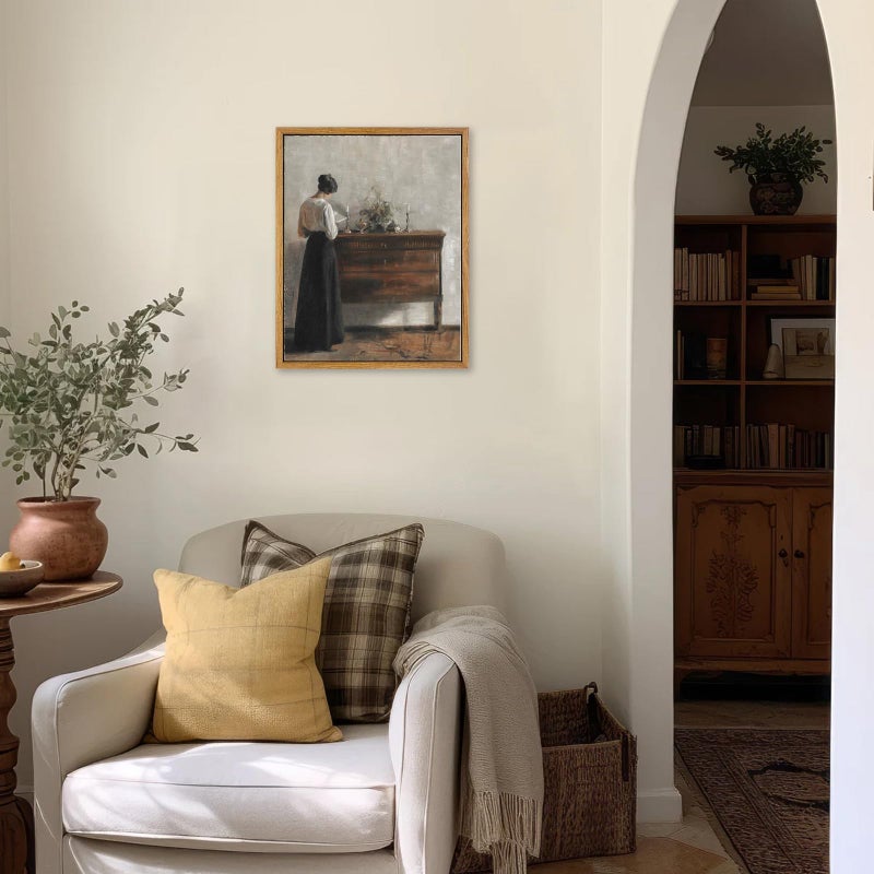 KBKBART عتيقة جدار ديكور الفن طباعة قماش مؤطرة الجدار الفن في منتصف القرن سيدة النساء الكلاسيكية اللوحة صورة عتيقة لوحة أوروبية لالتقاط غرفة نوم الحمام جدار الفن ("9" "" x11 ") - Image 5