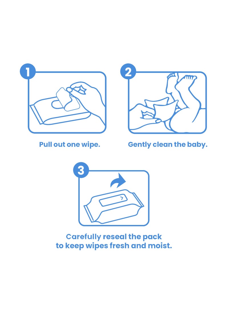 All day wipes All Day Soothing & Protecting Baby Wet Wipes Blue-90 Count Infused with High Water Concentration, Aloe Vera to Calm and Protect Delicate Skin. ( Pack of 4 ) - Image 4