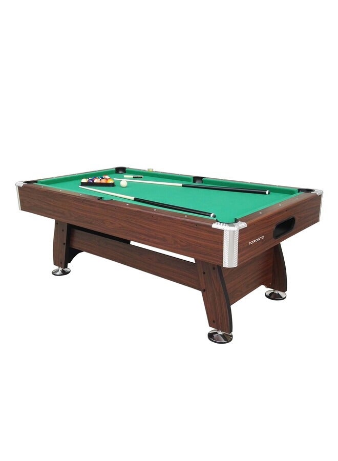 TORONTO Gp009 7Ft Pool/Billiard Table – Premium Green Felt, Smooth Mdf Surface, Adjustable Chromed Leg Levelers, Elegant Design For Home & Game Rooms - Green Color - Image 1