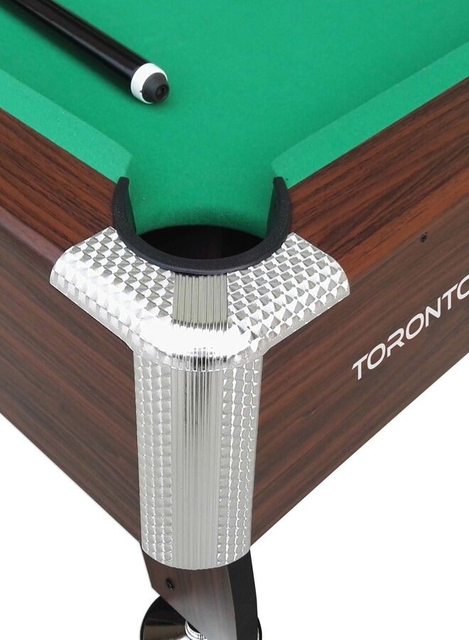 TORONTO Gp009 7Ft Pool/Billiard Table – Premium Green Felt, Smooth Mdf Surface, Adjustable Chromed Leg Levelers, Elegant Design For Home & Game Rooms - Green Color - Image 2