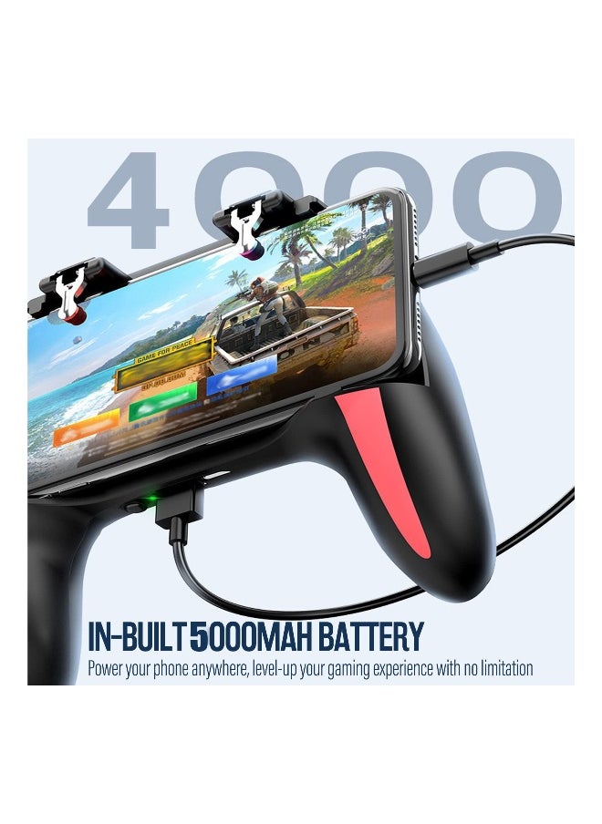 Generic - Mobile Game Controller with 5000mAh Power Bank & Cooling Fan, Phone Game Controller with L1R1 Triggers Joystick for PUBG/Call of Duty/Fortnite, Phone Gaming Grip Gamepad for 4.7-7" Android iOS Phone - Image 1