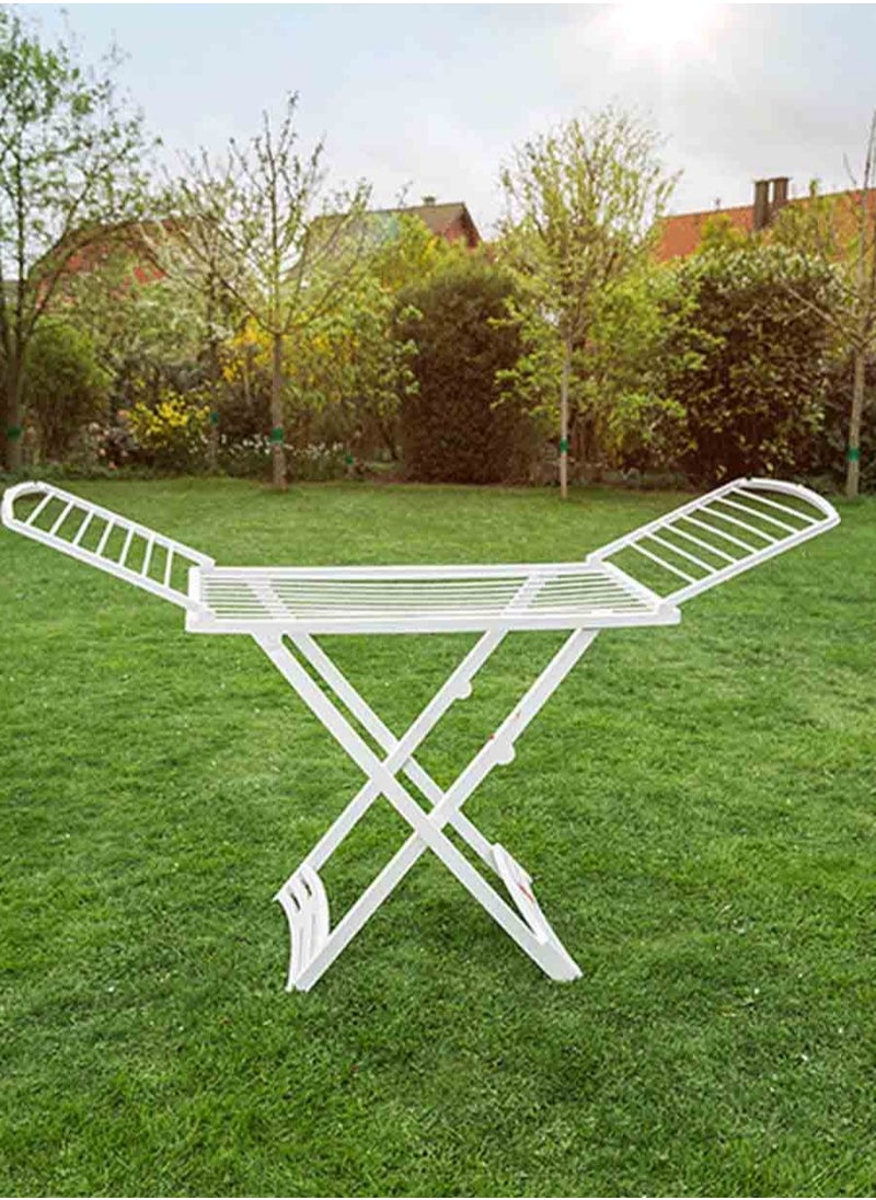 co arma White Crescent and Star Rattan Foldable Indoor Clothes Drying Rack 180*109 cm  - Image 1