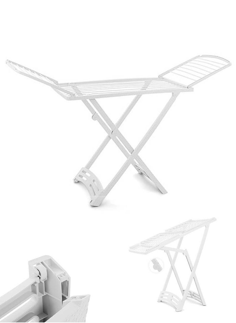co arma White Crescent and Star Rattan Foldable Indoor Clothes Drying Rack 180*109 cm  - Image 4