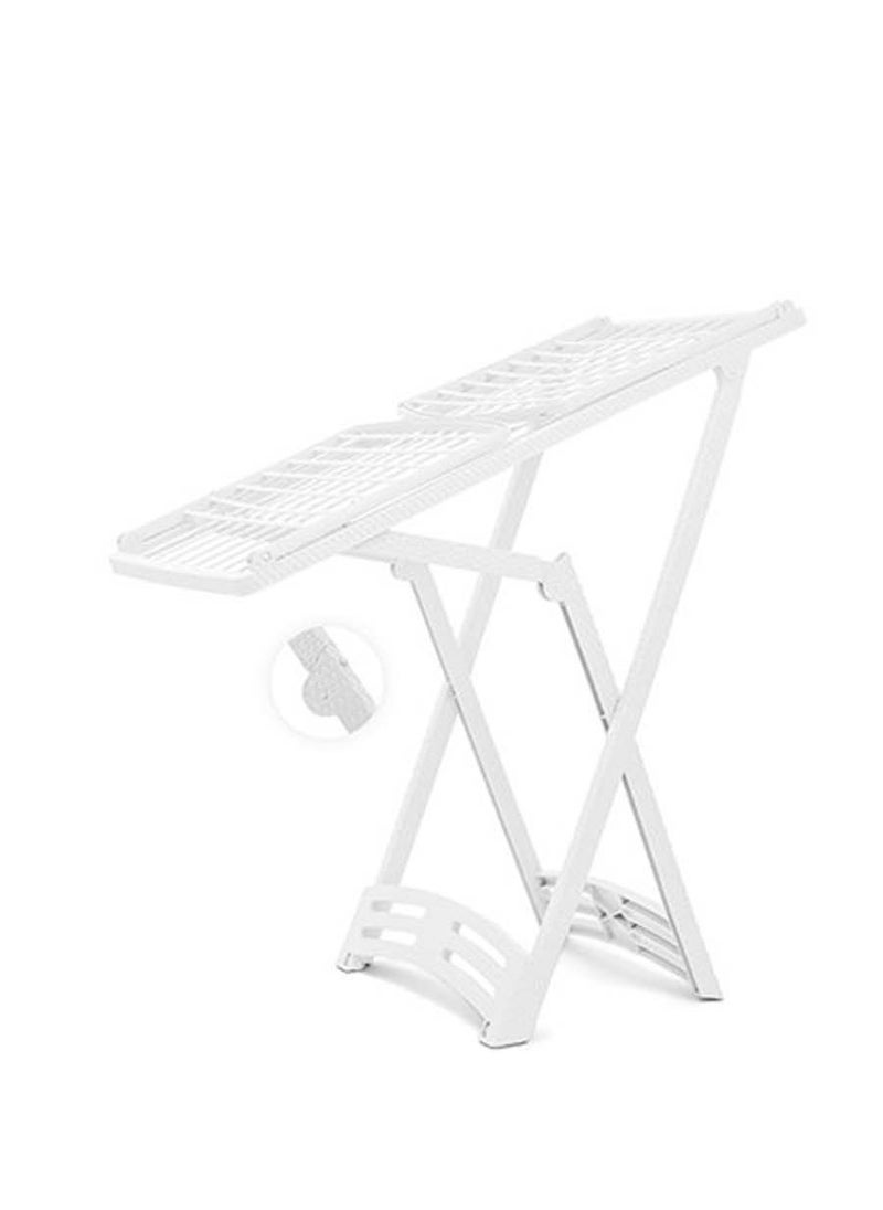 co arma White Crescent and Star Rattan Foldable Indoor Clothes Drying Rack 180*109 cm  - Image 3