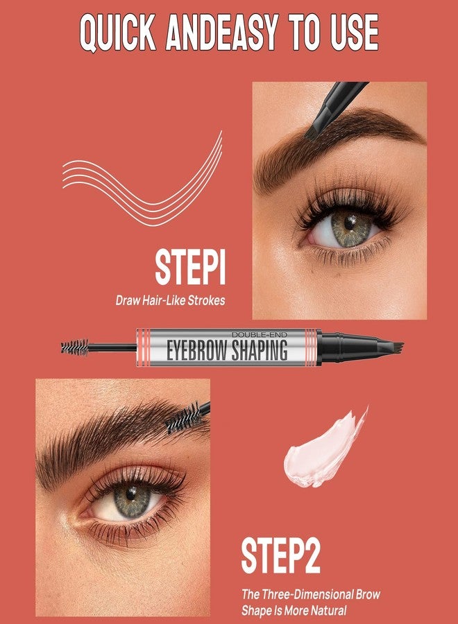 W3W Eyebrow Pencil Dark Brown,2-in-1 Microblading Eyebrow Pen with 4-Fork-Tip and Sealing Brow Gel,Waterproof Eyebrow Pencil,Eyebrow Pencil for Long-Lasting Natural Looking Brow(Dark Brown) - Image 5