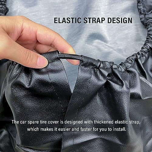 IHOTDER غطاء إطار احتياطي للسيارة، أغطية إطارات جلد PVC، غطاء إطار احتياطي للسيارة، غطاء إطار مقطورة، غطاء إطار احتياطي مقاوم للماء والغبار، ملحقات السيارة تناسب إطارات 31-33 بوصة - Image 5