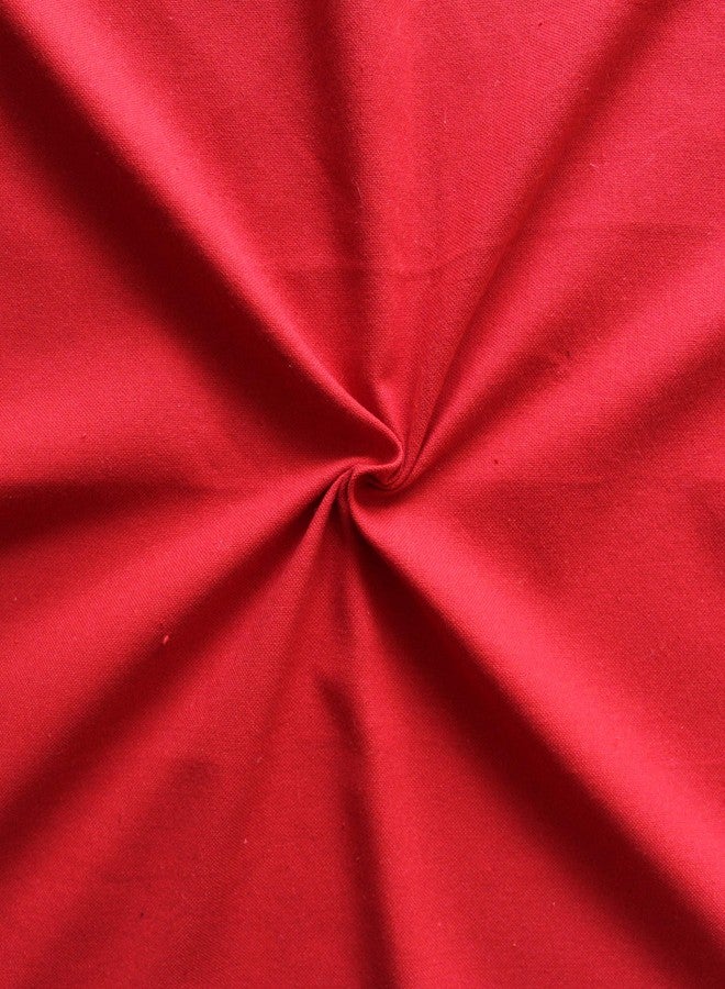 Airwill 100% Cotton Solid Pattern 8 Seater Rectangle Table Cover Sized, 56x95 inches (Red, Pack of 1) - Image 2