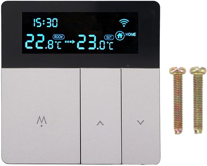 Programmable Smart Thermostat With LCD Color Screen High Accuracy Temperature Control Energy Saving AC90 240V Grey Standard Type - Image 1