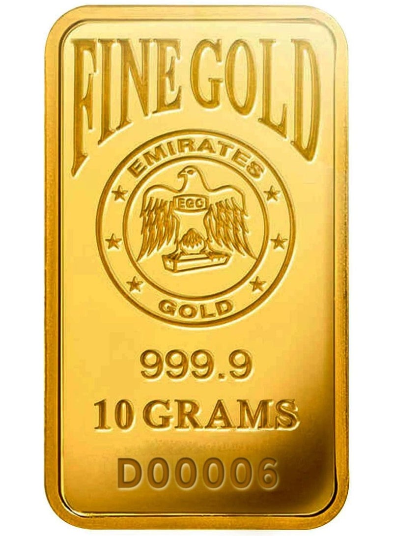 الإمارات جولد سبيكة ذهب الإمارات جولد عيار 24 (999.9) وزن 10 جرام (مع الفاتورة) | جورو للمجوهرات | هدية عطر 100 مل ⭐ - Image 1
