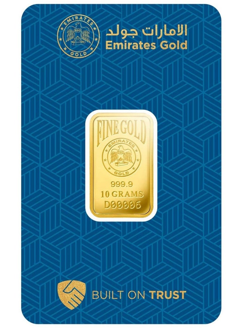 الإمارات جولد سبيكة ذهب الإمارات جولد عيار 24 (999.9) وزن 10 جرام (مع الفاتورة) | جورو للمجوهرات | هدية عطر 100 مل ⭐ - Image 2