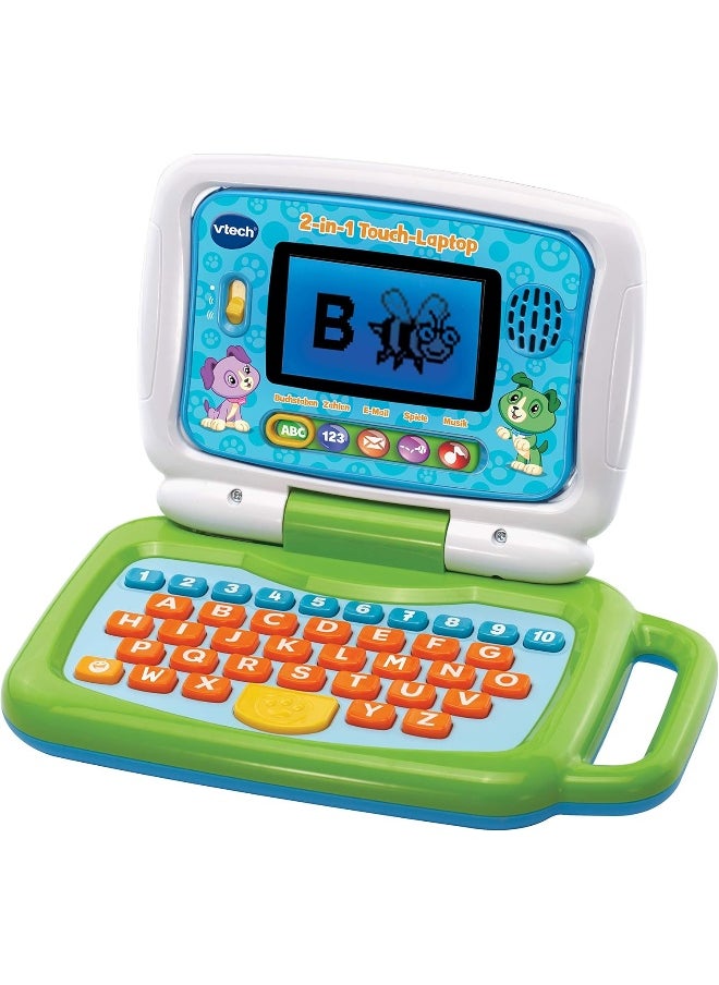 vtech 2-In-1 Touch Laptop - Learning Computer And Touch Tablet For Learning Letters And Numbers - For Children 3-6 Years - Green  - Image 1