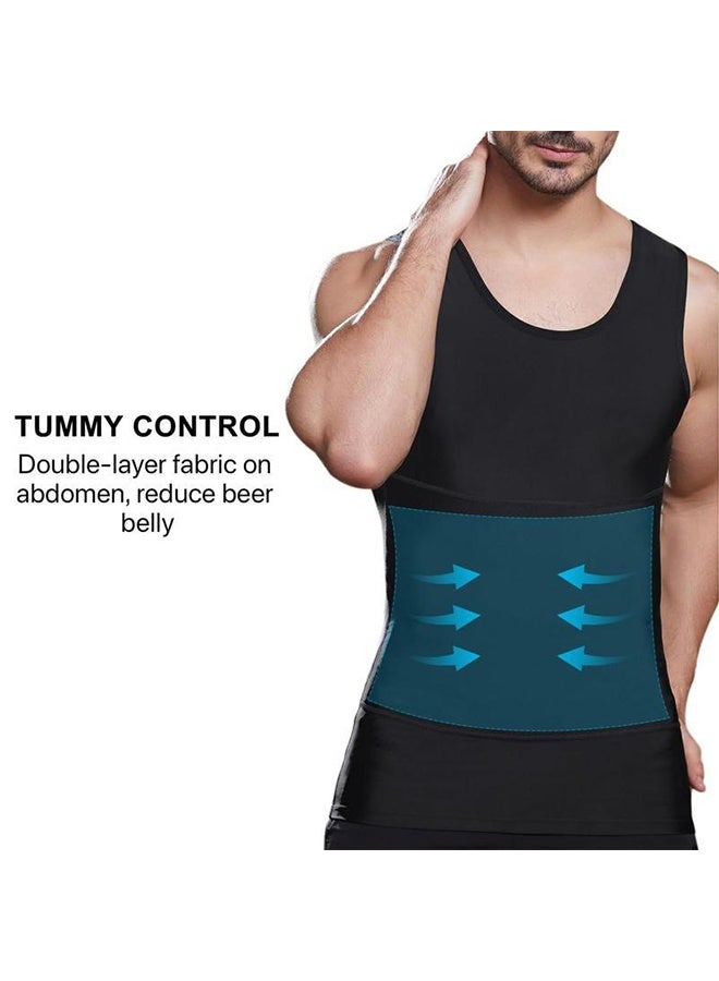 Mens Slimming Body Shaper Vest, Body Shaping Sleeveless Posture Corrector, Gynecomastia Compression Shirts, Abdominal Slimming - XL - Image 3