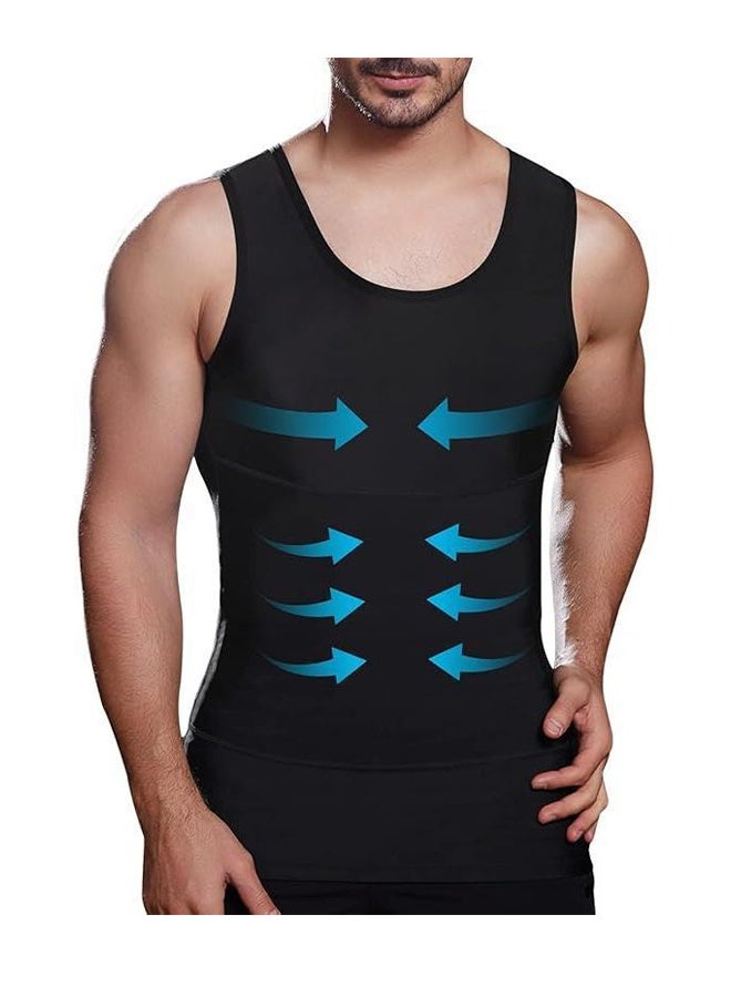 Mens Slimming Body Shaper Vest, Body Shaping Sleeveless Posture Corrector, Gynecomastia Compression Shirts, Abdominal Slimming - XL - Image 1