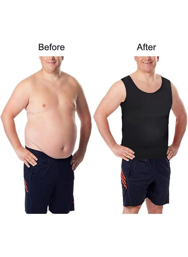 Mens Slimming Body Shaper Vest, Body Shaping Sleeveless Posture Corrector, Gynecomastia Compression Shirts, Abdominal Slimming - XL - Image 5
