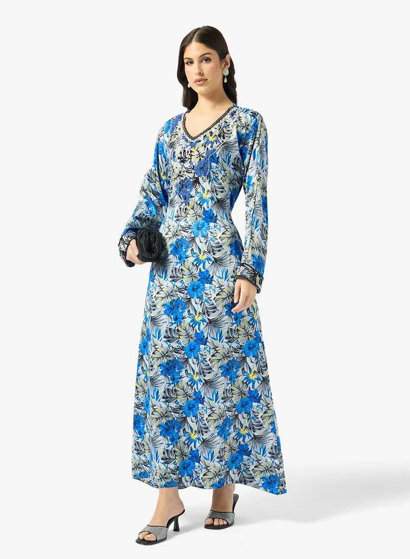 Arabian Closet  Embellished Belted Jalabiya for Women | Best Price UAE