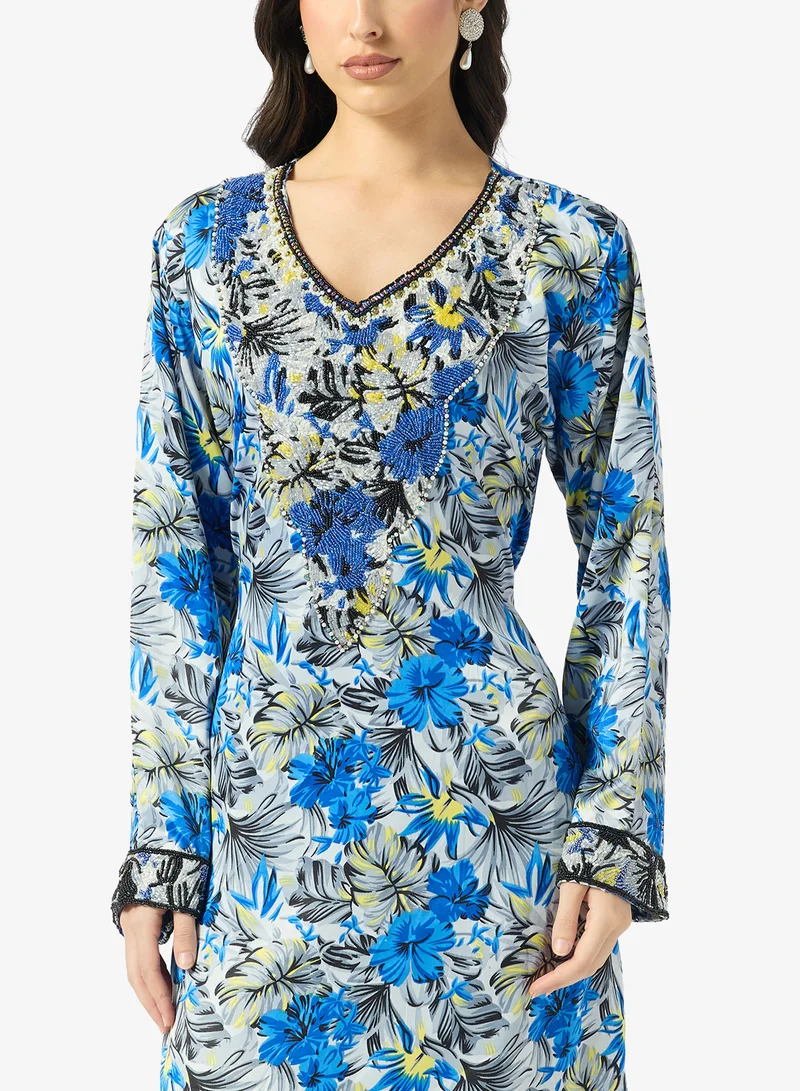 Arabian Closet  Embellished Belted Jalabiya for Women | Best Price UAE