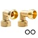 Himaweek 2Pack 90Degree Brass Hose Elbow Connector LeadFree EasyGrip Adapter for RV Water Hookup Outdoor Faucets Garden Hoses - Image 2