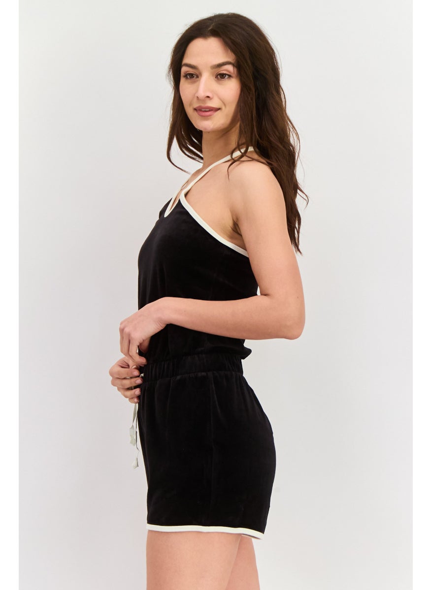 Juicy Couture Women Velvet Sleeveless Playsuit, Black  - Image 2