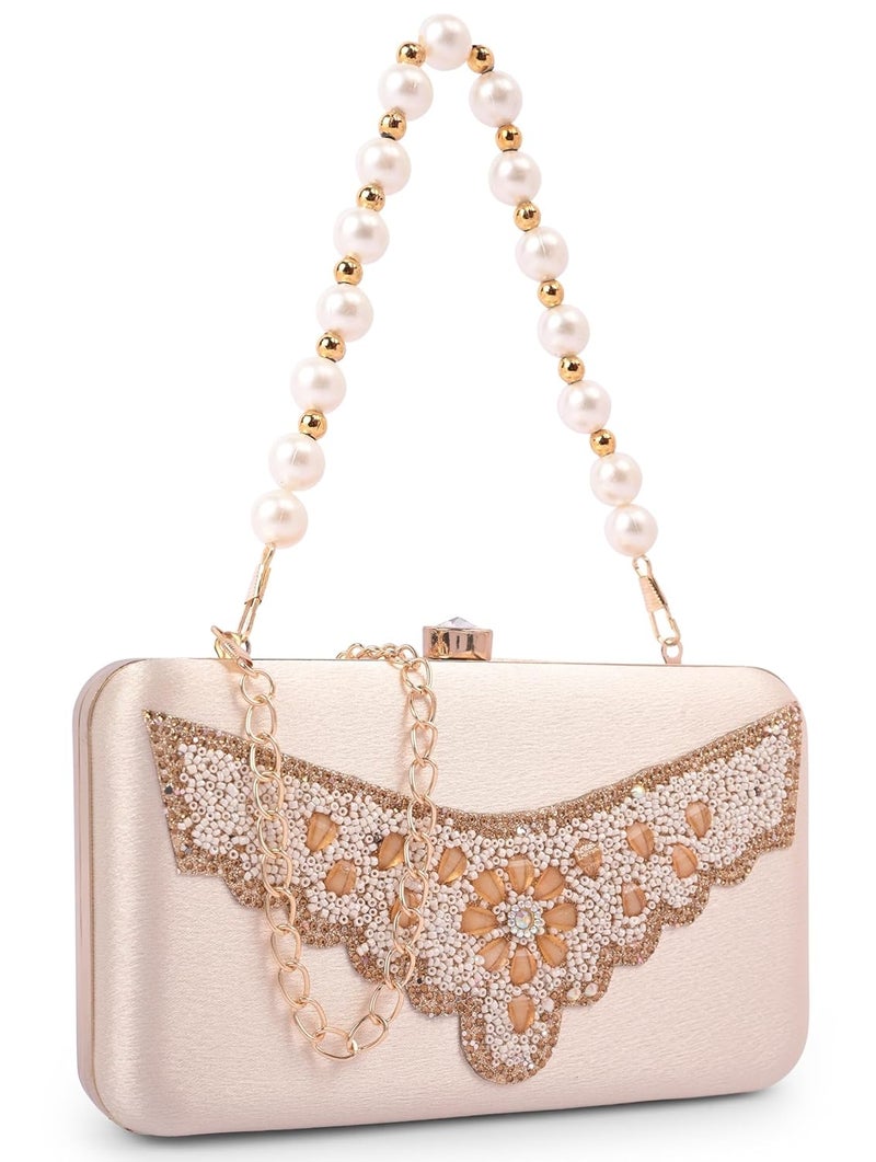 ADISA Beaded formal party clutch with gold chain for women and girls - Image 1