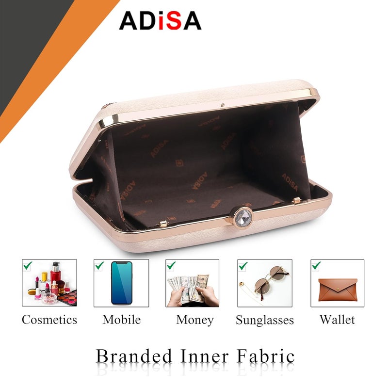 ADISA Beaded formal party clutch with gold chain for women and girls - Image 4
