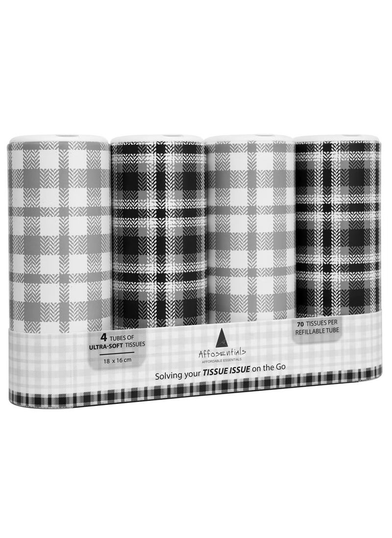 Affosentials Affosentials Timeless Classic Car Tissue Box | 4 Tubes x 70 Sheets | Car Cup Holder Tissue | Premium Soft Facial Tissue Box | Party Decor | Designer Tissue | Car Accessories | School Bag Tissue | Gift | Party Decor | Office Desk Tissue Box | Kitchen Tissue | Kids Tissue | Kids School Bag Tissue | Compact Tissue Box | Soft Tissue | Facial Tissue | Mothers Day Gift | Baby Shower | Wedding Basket Gift | Desk Organizer | Desk Accessories  - Image 1