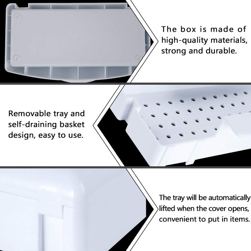 Gusnilo Nail Art Tools, Plastic Storage Box for Nail Tools,Manicure Tool, Tweezers, Hair Salon, Spa and Trimmer Manicure Equipment (1 piece, White) - Image 2