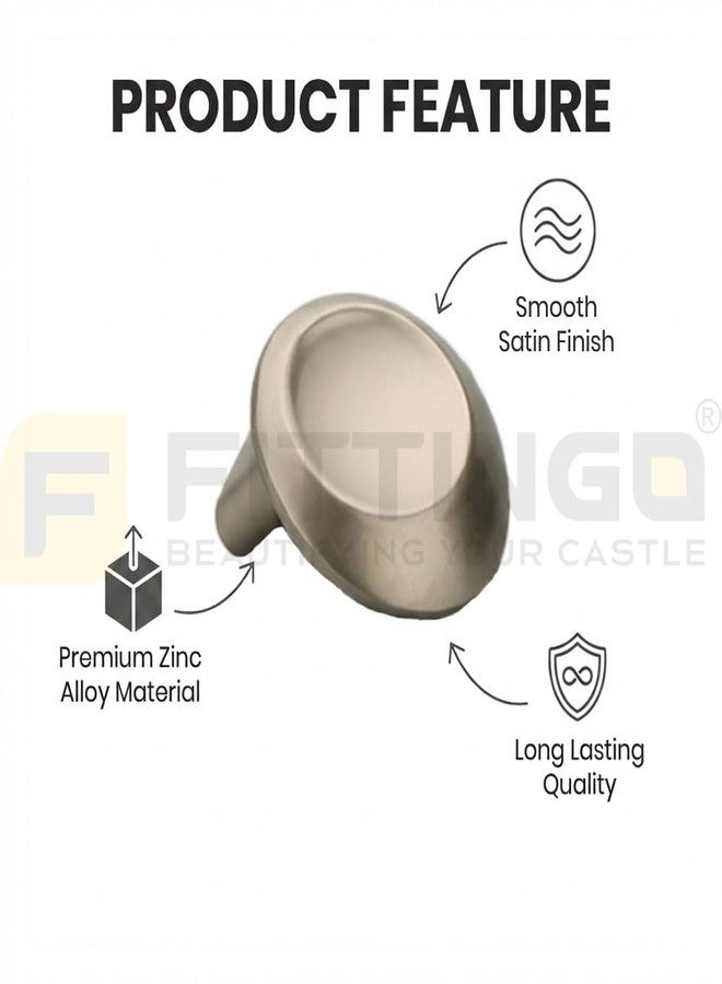 FITTINGO Model 1627 Round Drawer Knobs Premium Zinc Material, Smooth Satin Finish, Durable Modern Cabinet Handles for Kitchen, Wardrobe, Dresser, Furniture Accessories - Pack of 4 - Image 3