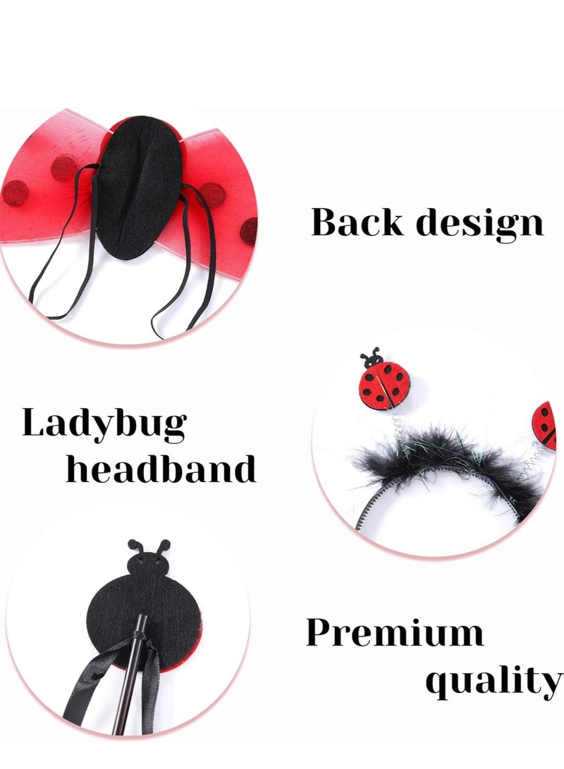 SYOSI Princess Girls Dress Up Trunk Clothes for Kids Toddler Pretend Play Ladybug Bee Butterfly Costume Magic Wand Headband Accessories - Image 4