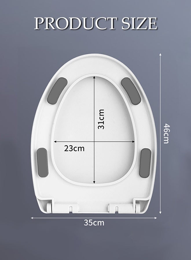 DUNISO غطاء مقعد المرحاض، شكل V، غطاء هادئ يغلق برفق، أدوات تثبيت سريعة للمرحاض، متين وقابل للإزالة، لا يتغير لونه بسهولة، مصمم مع وسادة مبطنة، مناسب لمعظم المراحيض - Image 2