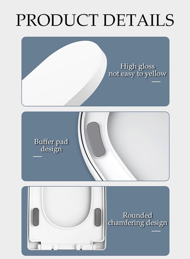 DUNISO غطاء مقعد المرحاض، شكل V، غطاء هادئ يغلق برفق، أدوات تثبيت سريعة للمرحاض، متين وقابل للإزالة، لا يتغير لونه بسهولة، مصمم مع وسادة مبطنة، مناسب لمعظم المراحيض - Image 3