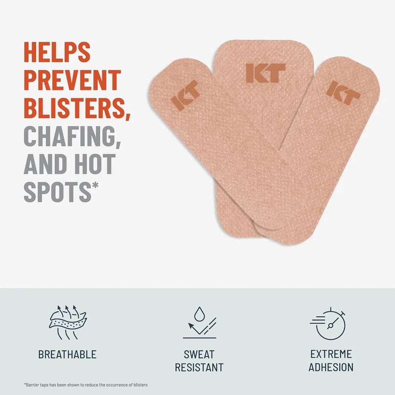 KT TAPE شريط منع الفقاعات من KT Health - 30 شريط مقصوص مسبقًا لحماية الفقاعات، لاصق قوي، مختبر من قبل أطباء الجلد، مثالي للرياضيين وأنماط الحياة النشطة - أسود - Image 2