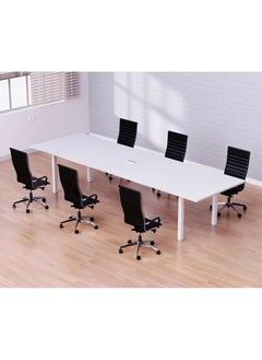 Mahmayi Mahmayi Figura 72-24 6 Seater White Conference-Meeting Table  - Image 1