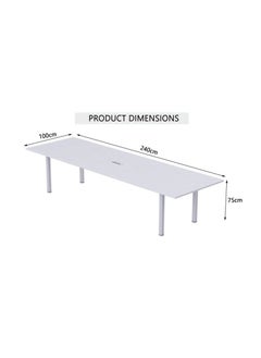 Mahmayi Mahmayi Figura 72-24 6 Seater White Conference-Meeting Table  - Image 4
