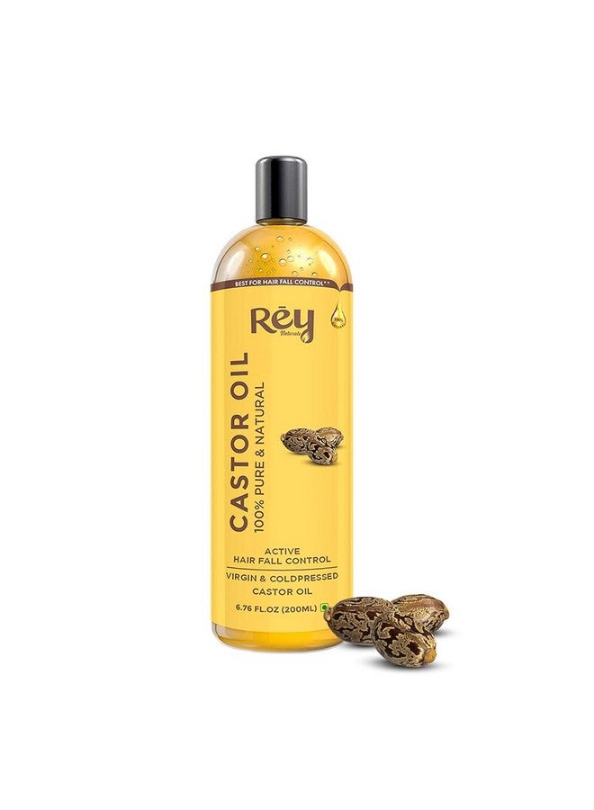 Rey Naturals Rey Naturals Cold Pressed Extra Virgin Castor Oil For Hair Growth | Nourishing Hair Oil For All Hair Types | Deeply Moisturizes, Repairs And Strengthens Hair | For Hair Growth And Adds Shine - 200ml - Image 1