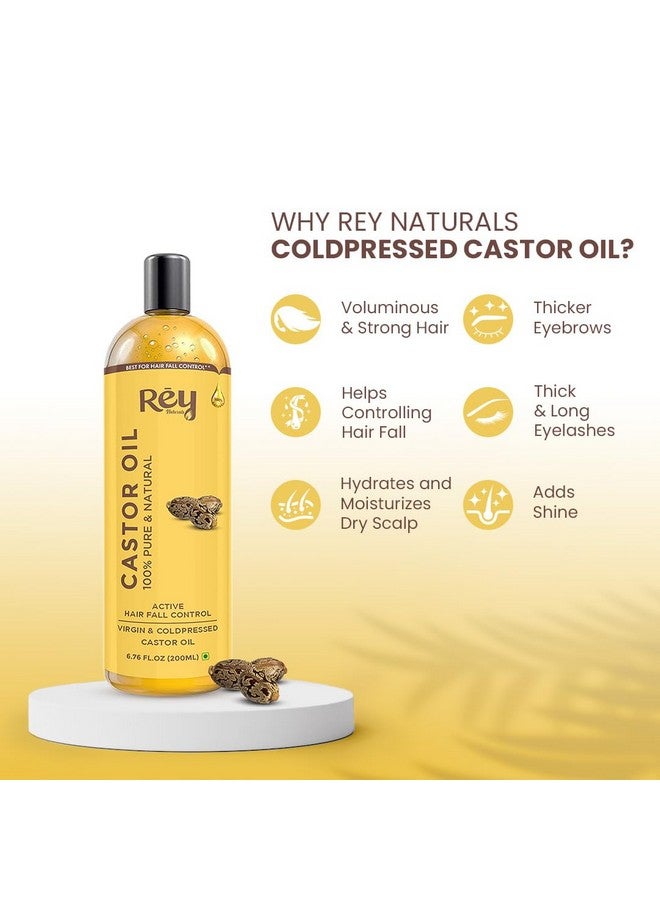 Rey Naturals Rey Naturals Cold Pressed Extra Virgin Castor Oil For Hair Growth | Nourishing Hair Oil For All Hair Types | Deeply Moisturizes, Repairs And Strengthens Hair | For Hair Growth And Adds Shine - 200ml - Image 4