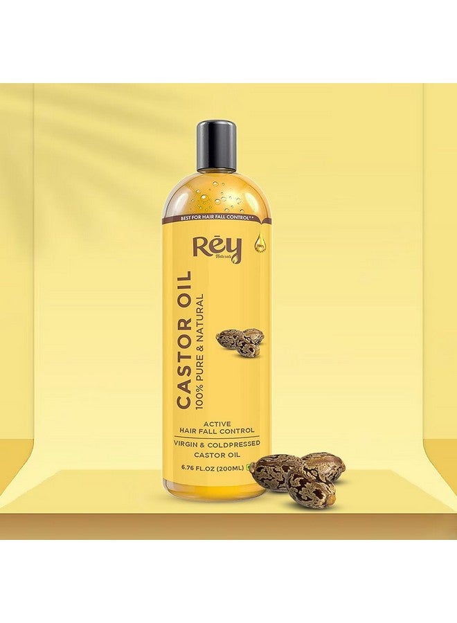 Rey Naturals Rey Naturals Cold Pressed Extra Virgin Castor Oil For Hair Growth | Nourishing Hair Oil For All Hair Types | Deeply Moisturizes, Repairs And Strengthens Hair | For Hair Growth And Adds Shine - 200ml - Image 3