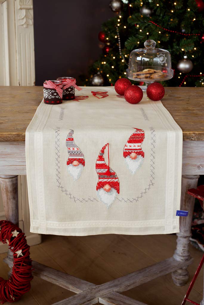 Vervaco Cross Stitch Table Runner Kit Christmas Gnomes 16 x 40
