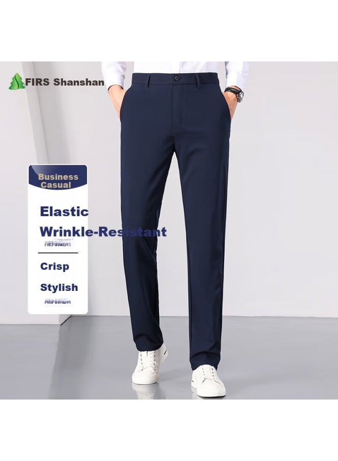Firs Men's Casual Pants Spring And Autumn Stretch Wrinkle-free Business Commuter Slim Fit Suit Pants Straight Leg Trousers