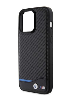 BMW iPhone 15 Pro Case M Carbon Back Cover / Easy Snap-On / Drop Protection - Black  - Image 1